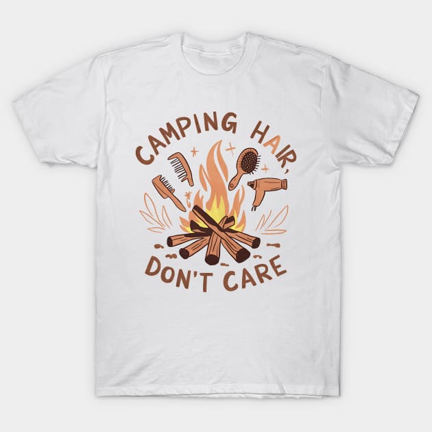 Camping Hair Don’t Care Funny Hiking and Camping T-Shirt by Epic Hikes